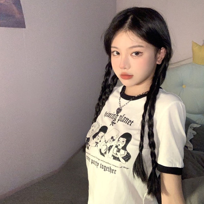 Áo Thun Tay Ngắn Dáng Ôm Vải Cotton Thời Trang Mùa Hè Quyến Rũ Cho Nữ