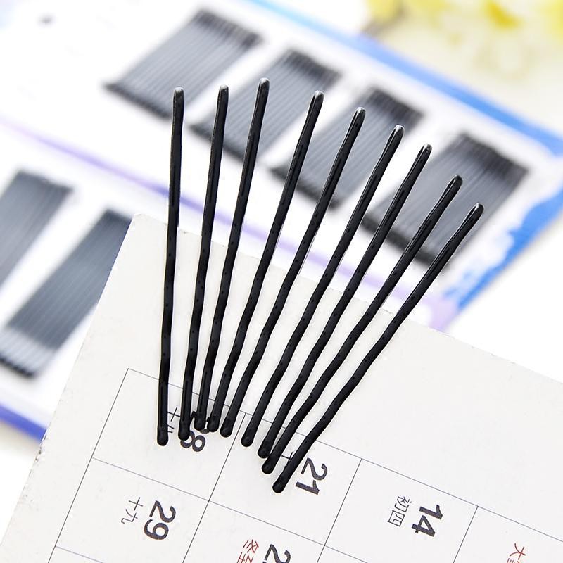 Vỉ 36 chiếc kẹp tăm đen, kẹp ghim tóc tăm đen, ghim cài tóc cố định làm đẹp, make up