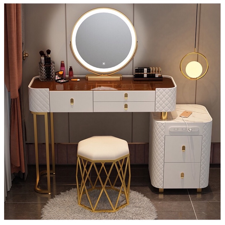 Bàn phấn nhập khẩu gương led 3 màu, gắn sạc Usb tiện lợi và hiện đại BP803