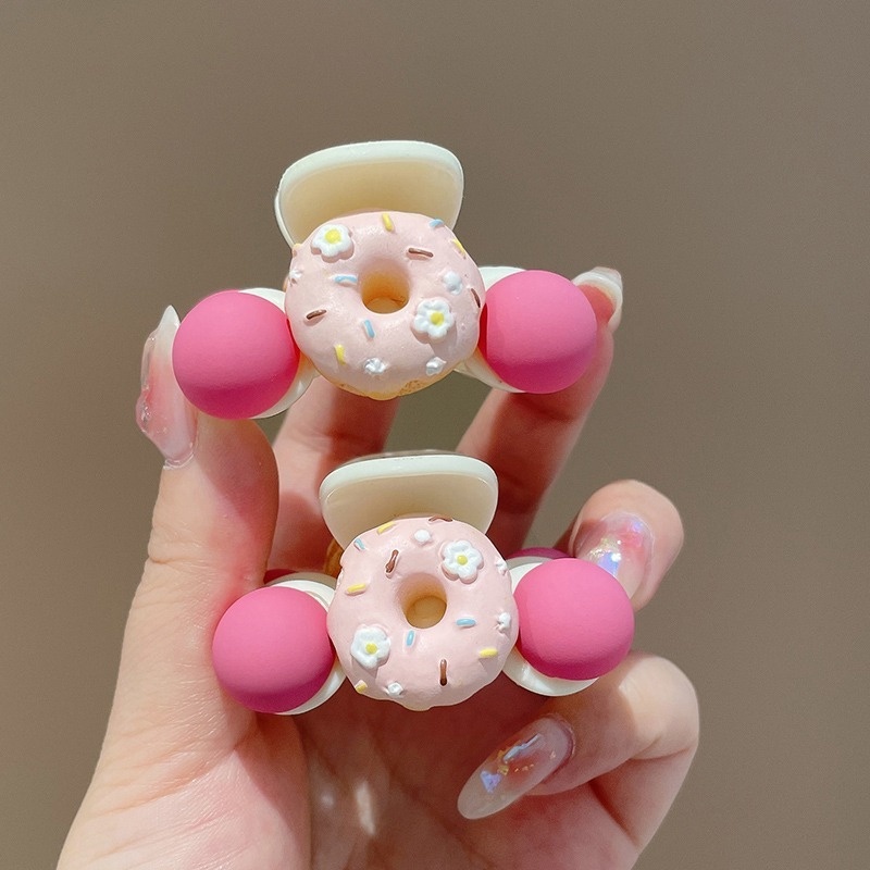 Kẹp Tóc Hình Bánh Donut Nhỏ Nhắn Dễ Thương Xinh Xắn Dành Cho Bé Gái