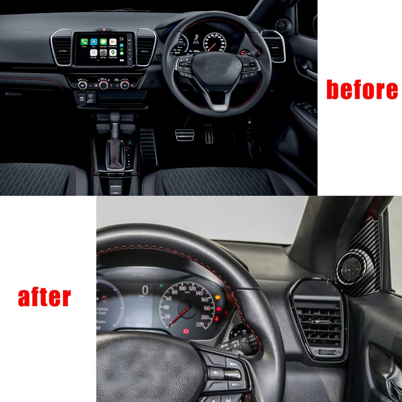 Miếng Dán Loa Phía Trước Bằng Sợi Carbon Cho Xe Hơi Honda City GN Hatchback 2020-2022