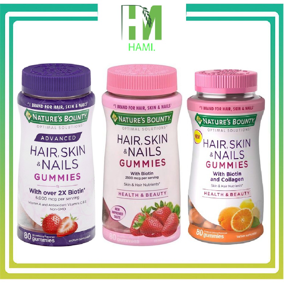 [Mã COSDAY giảm 8% đơn 150K] Kẹo mọc tóc Nature’s Bounty Hair Skin Nails 80 viên của Mỹ [Date Xa]