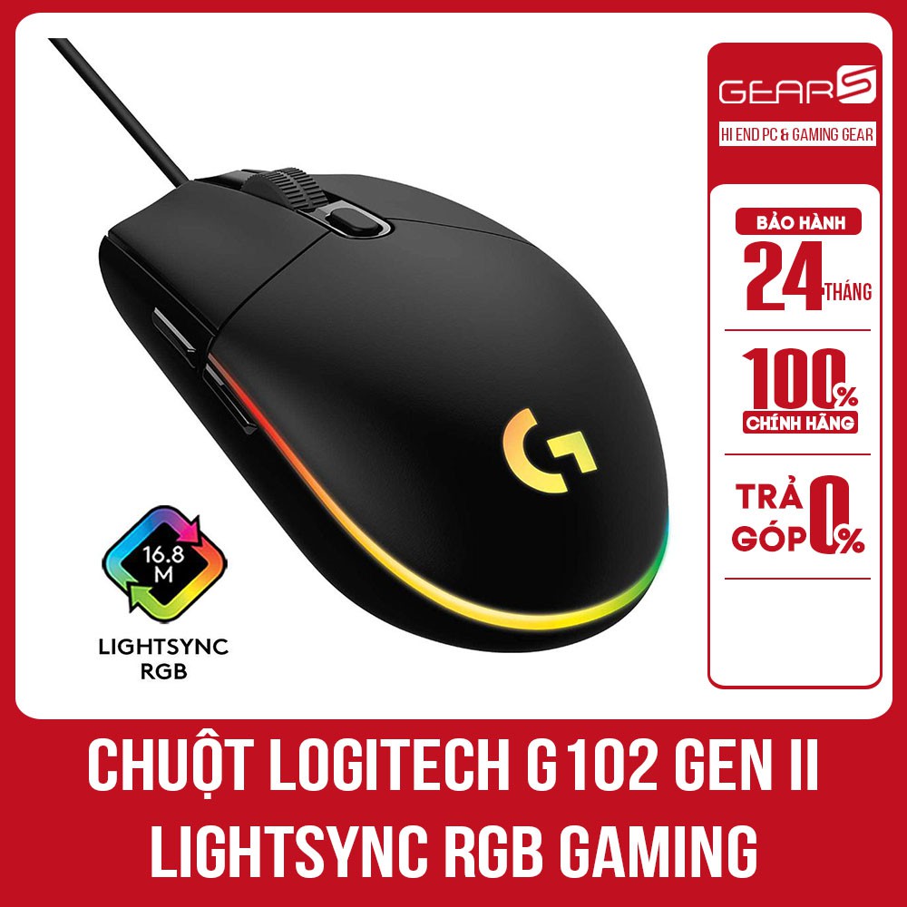 Chuột Game Logitech G102 Gen2 LightSync RGB LED-8.000 dpi BH - Bảo hành chính hãng 24 Tháng