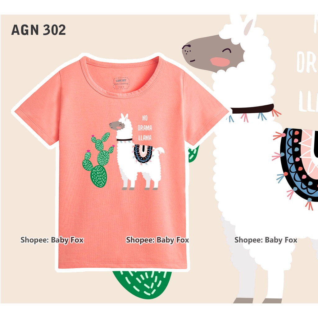 Áo bé gái 100% cotton loại tốt, thương hiệu BABY FOX, hình thiên nga, kẹo 10-55 kg f