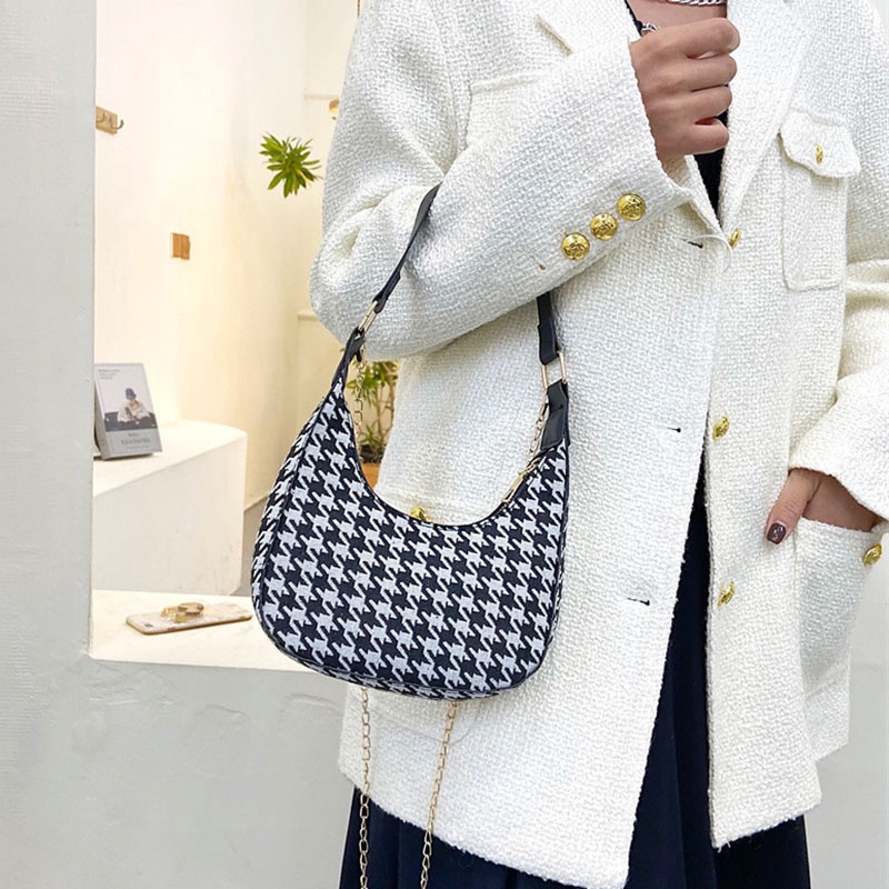 Túi đeo vai/ xách tay IELGY họa tiết ca rô cho nữ