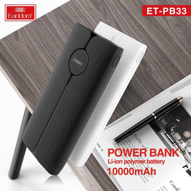 Sạc dự phòng 10000 mAh thiết kế đẹp, 2 cổng USB sạc 2 điện thoại cùng lúc, độ bền cao...BẢO HÀNH 1 NĂM