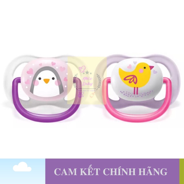 Núm ti giả Philips Avent Ty ngậm Avent Ultra Air có chỉnh nha, giúp bé tự ngủ 0 - 6M Hồng/Tím - 1 Đổi 1 Nếu Lỗi NSX