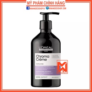 Dầu gội tím khử vàng Loreal Professionnel Chroma Creme  Purple Dyes Shampoo 500ml chính hãng