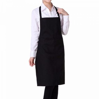 Tạp dề yếm phục vụ màu đen trơn tạp dề nam nữ (Sỉ số lượng lớn)