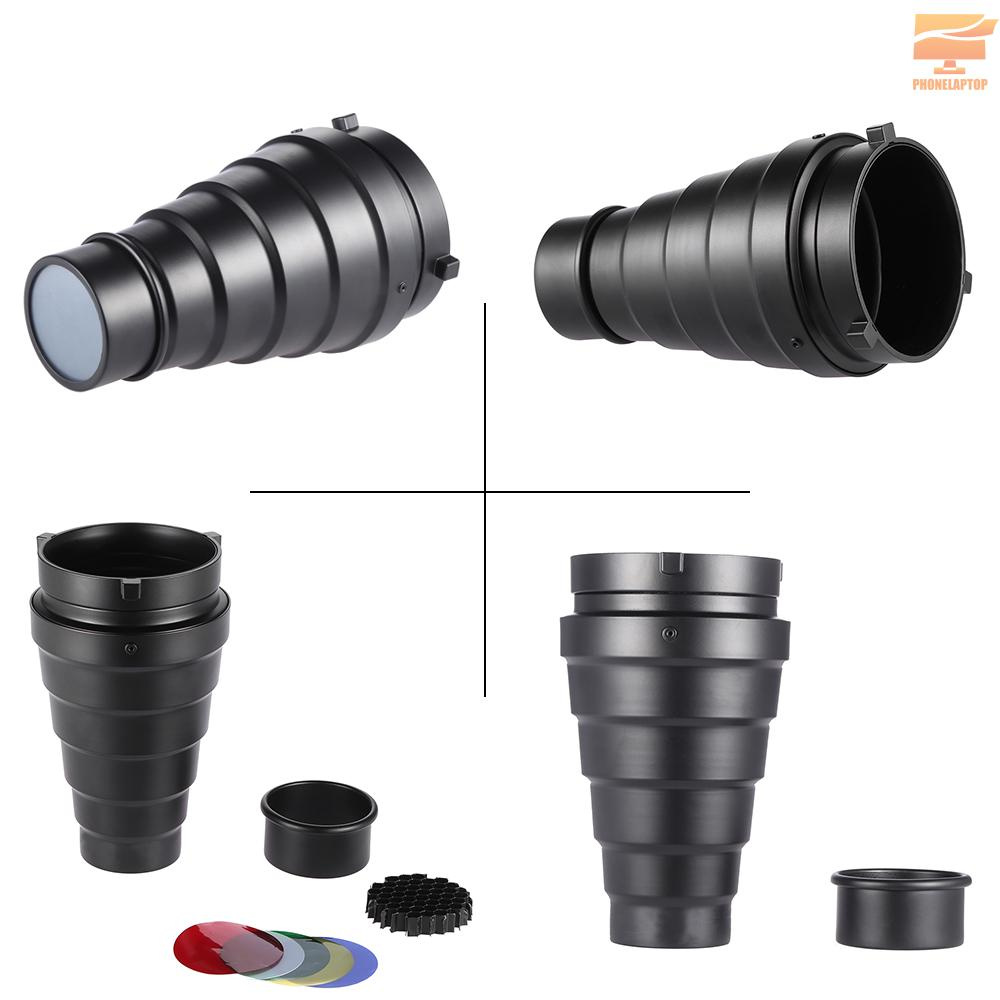 Ống gom sáng Snoot kèm lưới tổ ong và tấm lọc màu dành cho máy ảnh