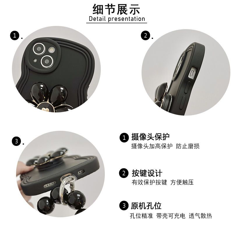 Ốp Điện Thoại Họa Tiết Hoa Chống Sốc Có Dây Đeo Cho iPhone11promax iphone 12 Phone Case 1314 xr