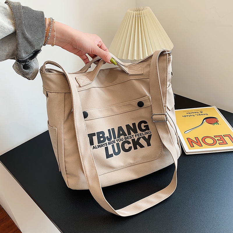 Túi Đeo Chéo Vải Canvas Thời Trang Hàn Quốc Cho Nữ