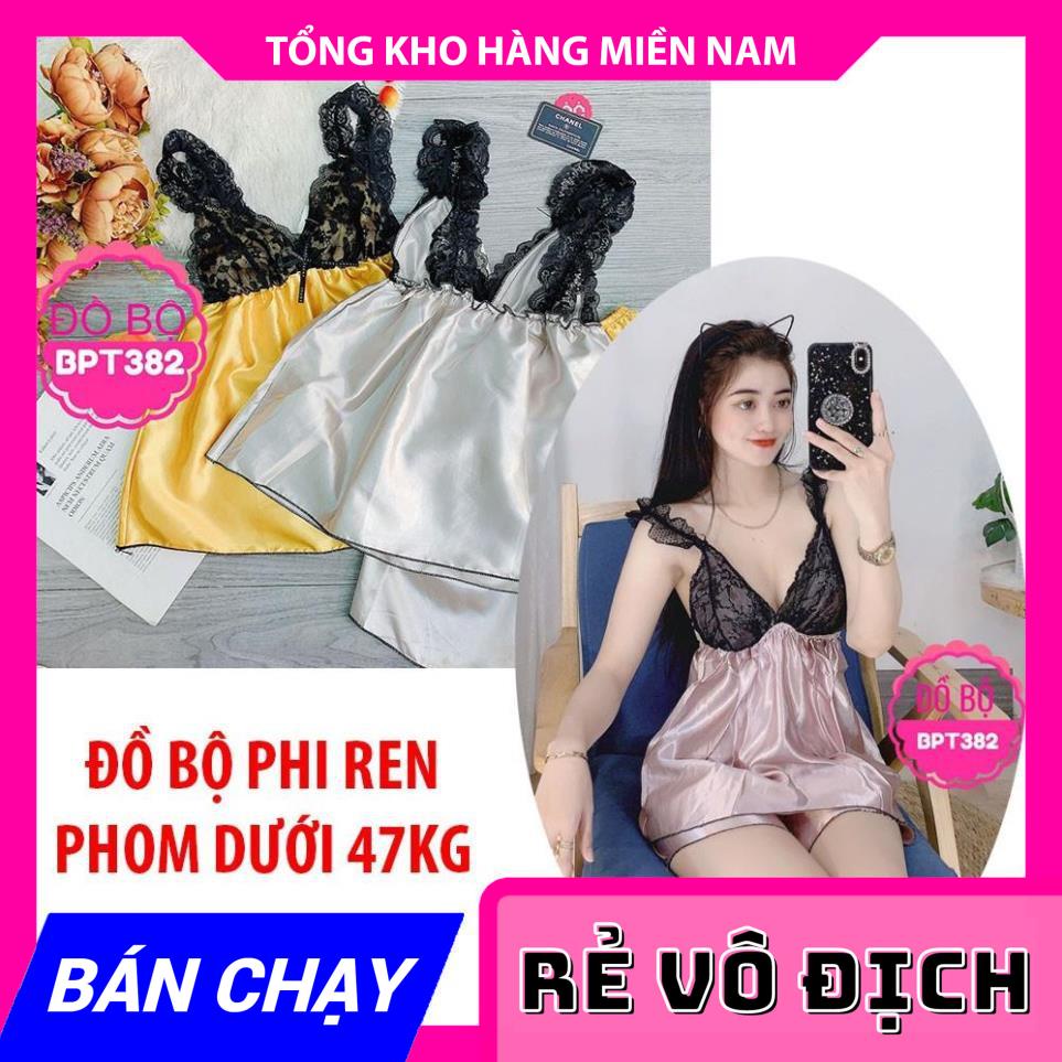 ĐỒ BỘ NGỦ ĐÙI PHỐI REN ⚡ẢNH THẬT CHỤP TẠI SHOP⚡ ĐỒ BỘ PHI BÓNG ĐÙI BPT382 ⚡ BỘ NGỦ HAI DÂY ⚡ ĐỒ BỘ SEXY