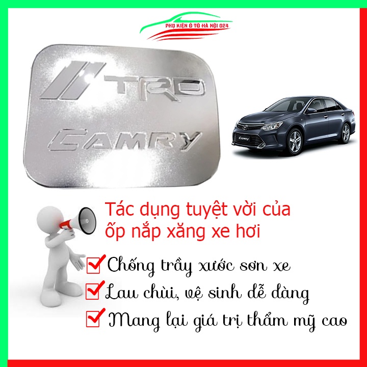 Ốp nắp xăng Camry 2012-2018 mạ crom bảo vệ chống trầy trang trí ô tô