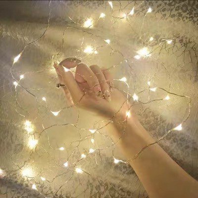 Đèn Fairy Light 5 mét đom đóm dùng PIN CR2032 ( vàng nắng)