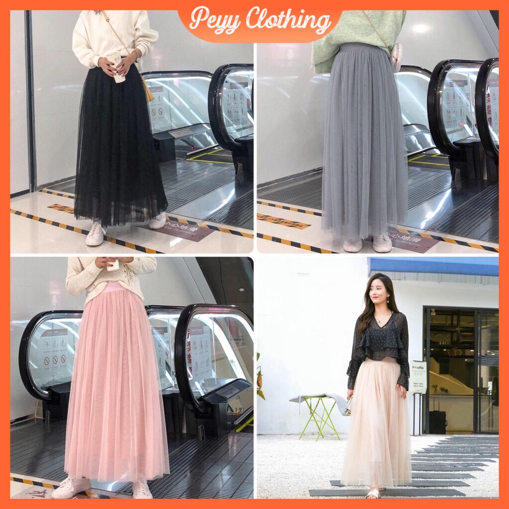 Chân Váy Xòe 🌸FREESHIP🌸 Giảm 10k nhập mã [ CHAN VAY ] 🌸 Chân váy tutu dài Hàn Quốc hàng đẹp