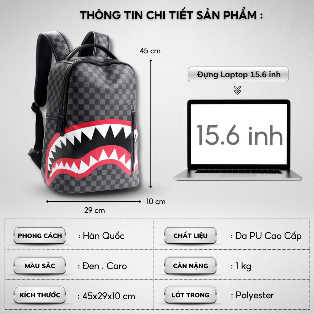 Balo da thời trang nam nữ ,Da PU Cao Cấp,Ba lô đựng Laptop 15.6 inh-Chống thấm nước, Kiểu dáng trẻ trung, cá tính - 𝑰𝑩𝑨𝑮