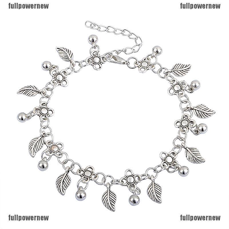 Lắc chân mắt xích kim loại đính hình chiếc lá và đồng xu phong cách Bohomian | BigBuy360 - bigbuy360.vn