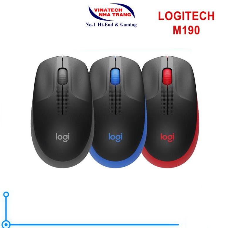 Chuột không dây Logitech M190- Hàng chính hãng, nhỏ gọn ,dễ sử dụng, dành cho văn phòng, thiết kế đồ họa.