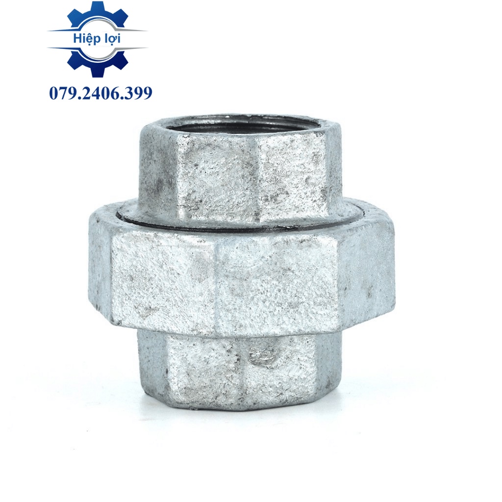 Rắc co hơi nóng 2 đầu ren trong mạ kẽm - Rắc co ren thép mạ kẽm - Nối ren trong 2 đầu sống