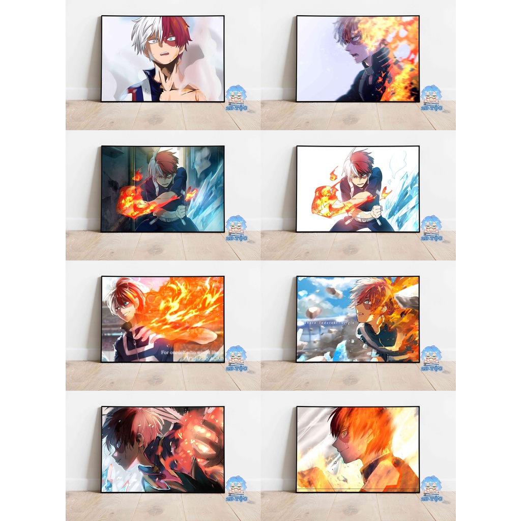 Tranh poster A3 Todoroki Shoto (3) Anime Manga My Hero Academia chất liệu giấy cao cấp - 2D Tộc Shop