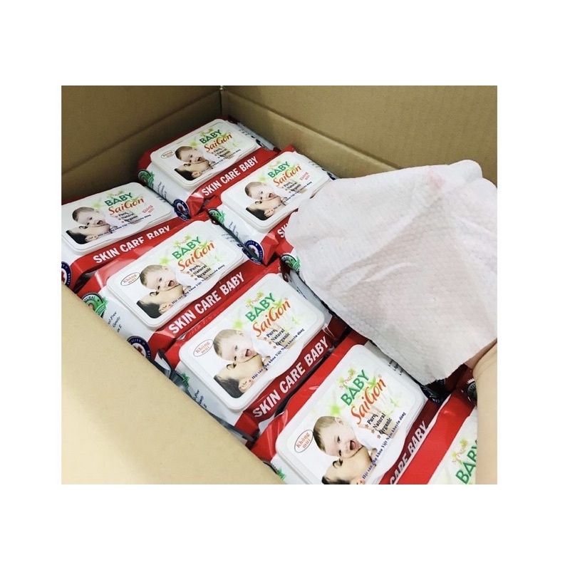 Khăn ướt Baby Sài Gòn không mùi 20 tờ, 125 tờ