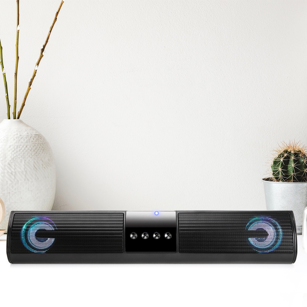 Loa bluetooth không dây JD A2 / đèn LED đổi màu / loa siêu trầm / thiết kế loa siêu trầm kép / sạc usb / loa bluetooth