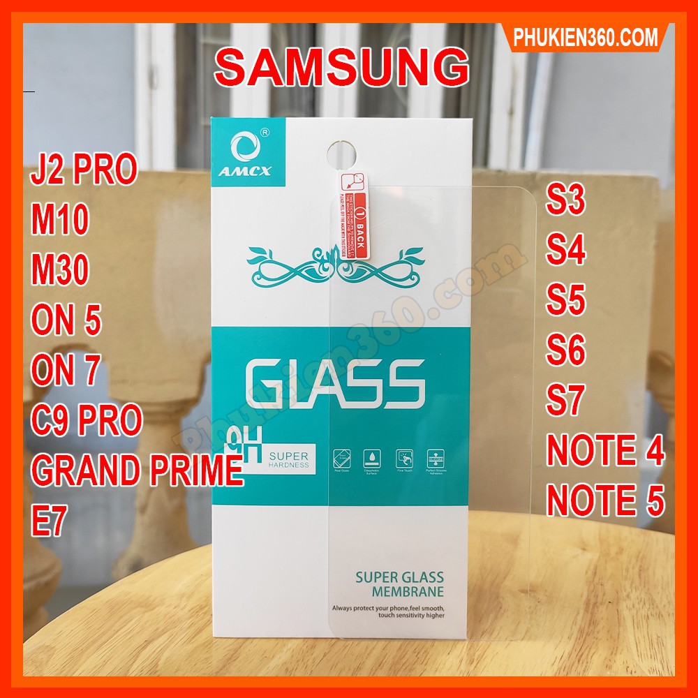 Kính Cường Lực Samsung S/Note/M Trong Suốt (Tặng Giấy Lau) S3,S4,S5,S6,S7,NOTE 4,NOTE 5,M10,M21,M31,ON 5,ON 7,E7,GRA TOP