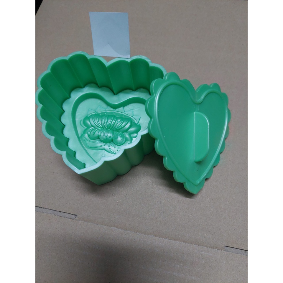 KHUÔN XÔI TIM XANH 9 CM HÌNH HOA SEN NGOC LAN