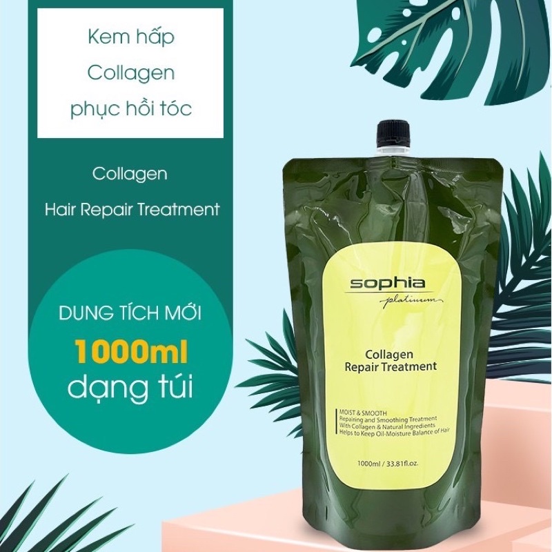 Hấp ủ phục hồi tóc Collagen Sophia Hàn Quốc 1000ml-1500ml