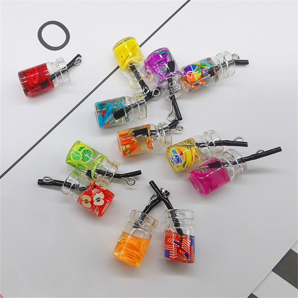 Bộ 20 Phụ Kiện Mặt Dây Chuyền Hình Ly Trà Sữa Xinh Xắn