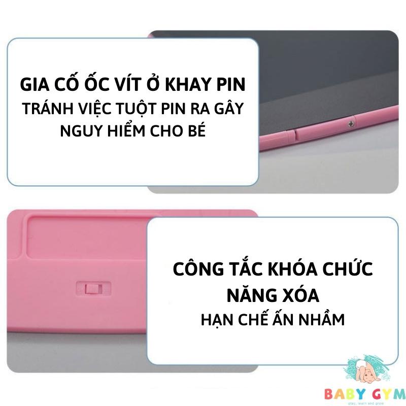 Bảng vẽ điện tử LCD cao cấp, tiện lợi BABYGYM Bảng viết tự xóa thông minh cho bé từ 3 tuổi thỏa sức sáng tạo