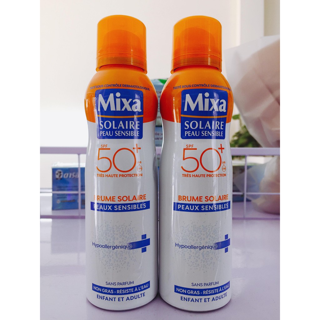 Xịt chống nắng da nhạy cảm SPT 30+ Mixa 200ml Ouibeaute