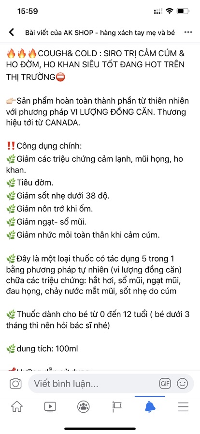 Siro canada 0-9 tuổi hàng chính hãng