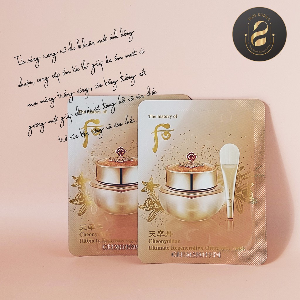 [Mẫu Mới Hottt] Mặt Nạ Ngủ Whoo Trẻ Hóa Da Tái Sinh Cao Cấp Whoo Cheonyuldan Ultimate Regenerating Overnight Mask 3Ml