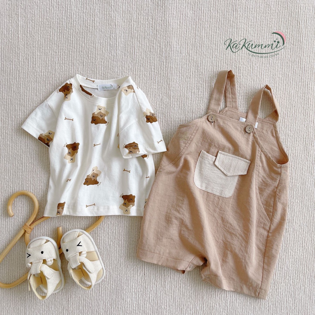 Set yếm kem áo chất liệu cotton  Kakummi