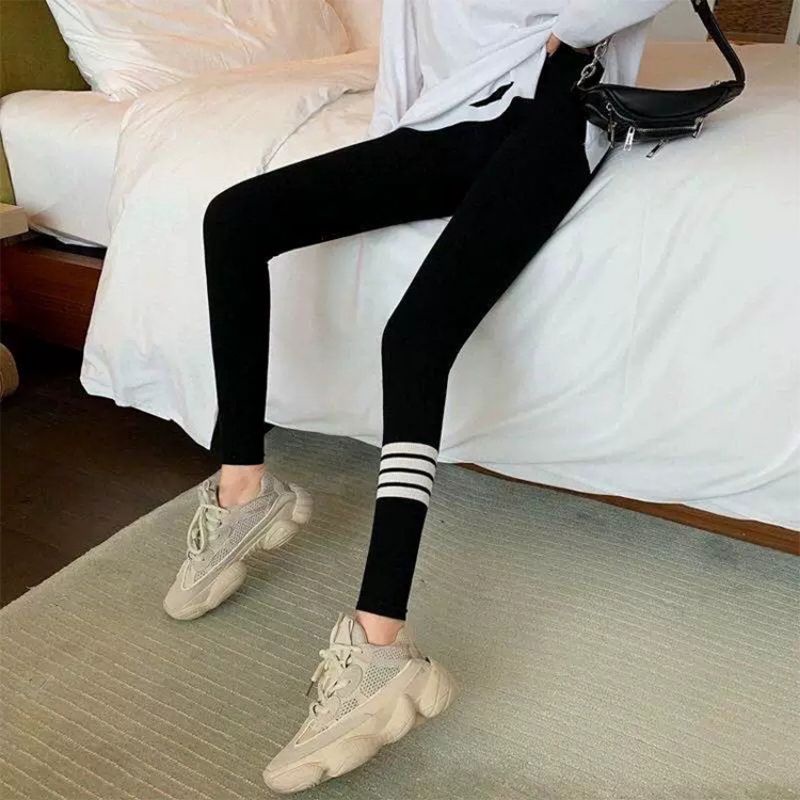 Quần tất legging sọc ngang len tăm siêu co giãn. Hàng Cao Cấp