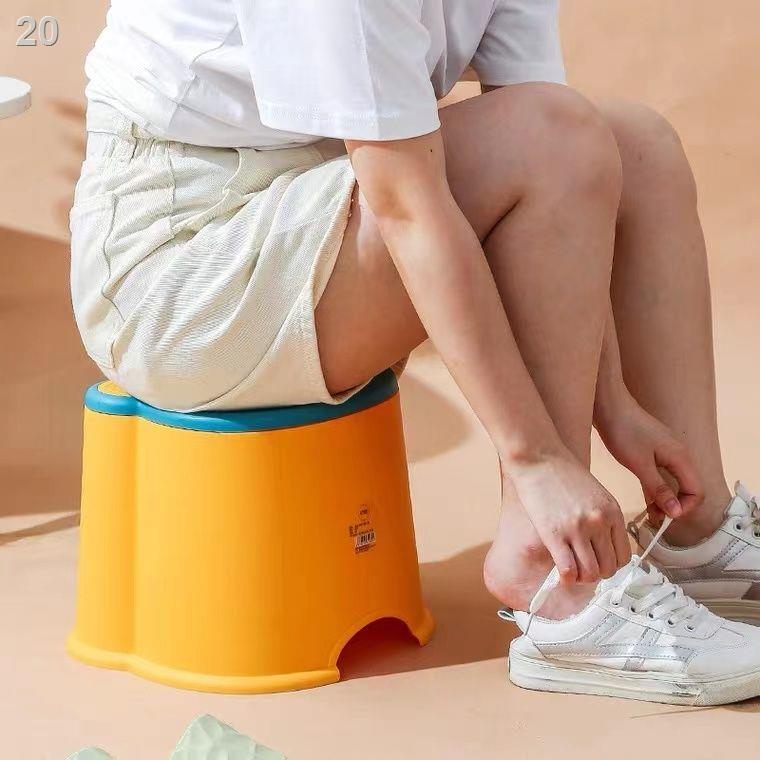 ℗Ghế đẩu nhỏ cho trẻ em bằng nhựa gia dụng dày cho người lớn băng ghế dài động vật hoạt hình chống trượt bước chân bé tắ