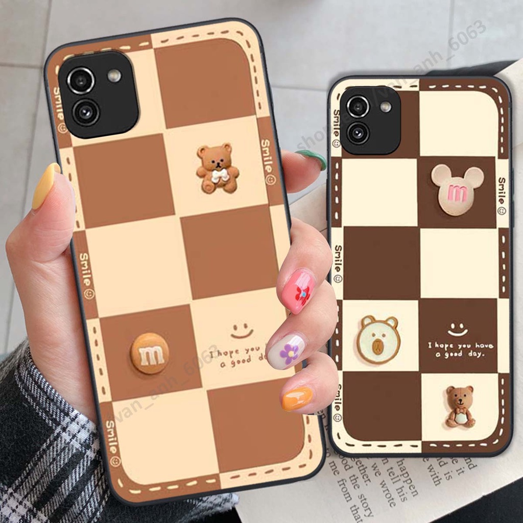Ốp lưng Samsung A03 hình gấu, kẹo dễ thương cute
