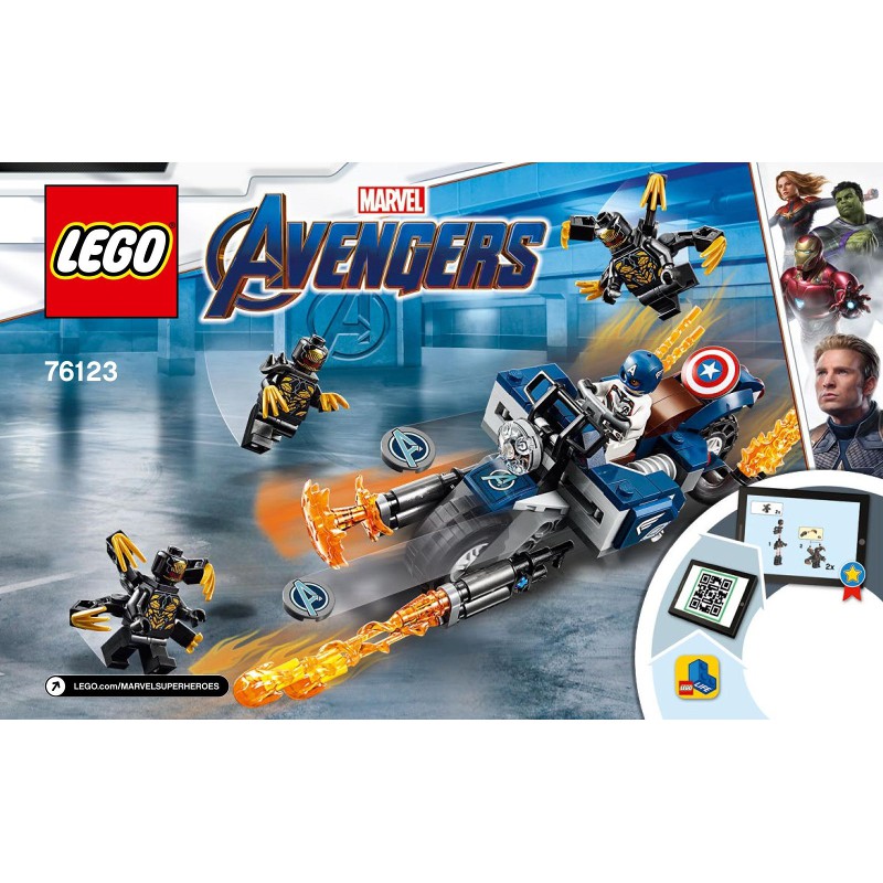 Lego Super Heroes 76123 - Captain America: Outriders Attack - Bộ xếp hình Lego Đối đầu quái vật Outriders