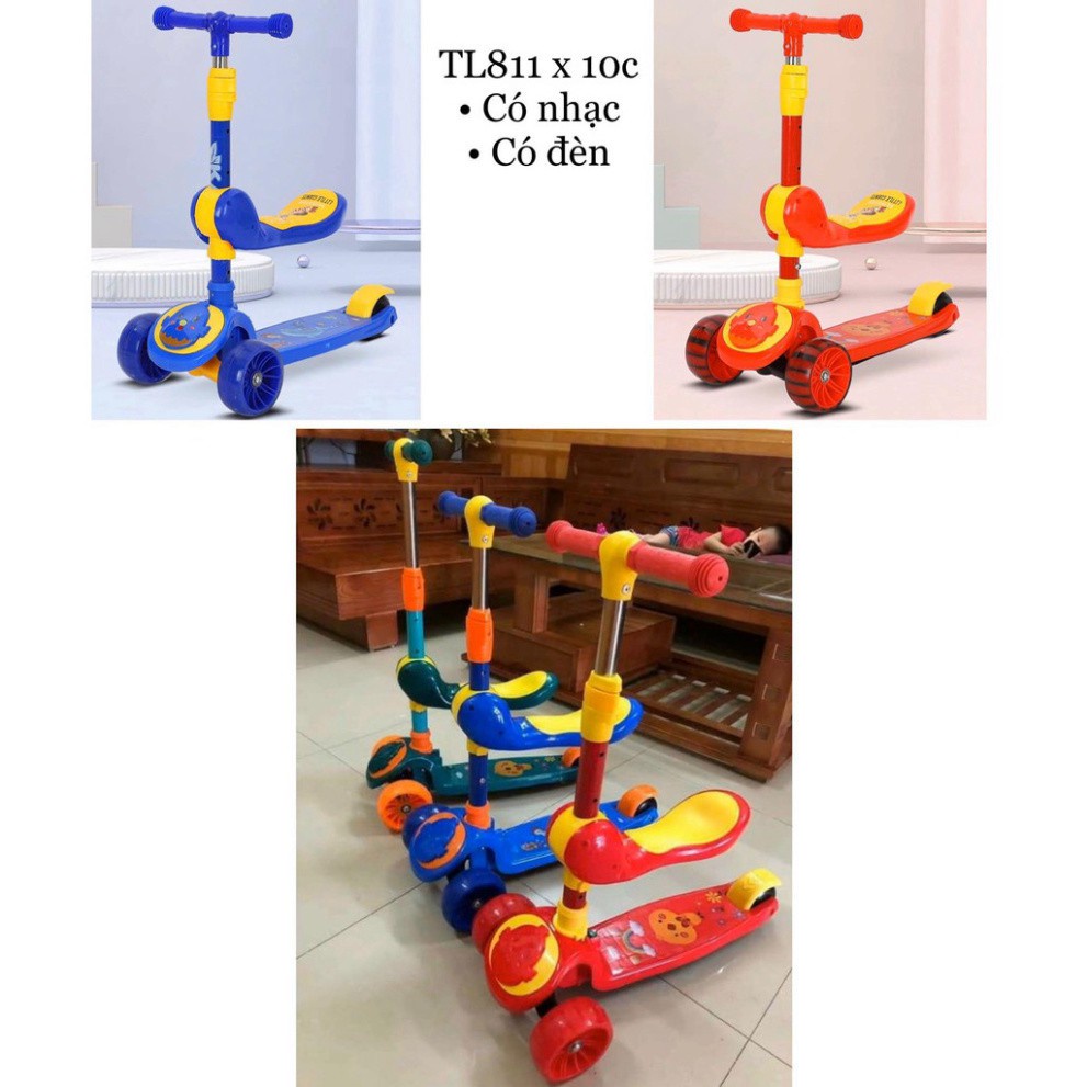 Xe scooter cho bé, Xe trượt Scooter cho trẻ em cao cấp , xe phát sáng có ghế ngồi