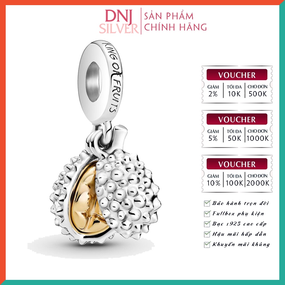 Charm bạc 925 cao cấp, hàng chuẩn bạc - Charm Durian Fruit thích hợp để mix vòng tay charm - DN005