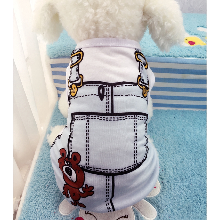 Áo không tay cho thú cưng bằng cotton thoáng khí thời trang xuân hè