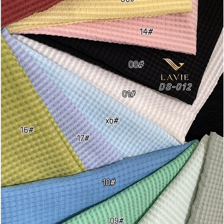 Vải Xốp Caro D5-02 cao cấp nhà Lavie co giãn, mềm, vải may váy đầm, form xoè, váy xuông