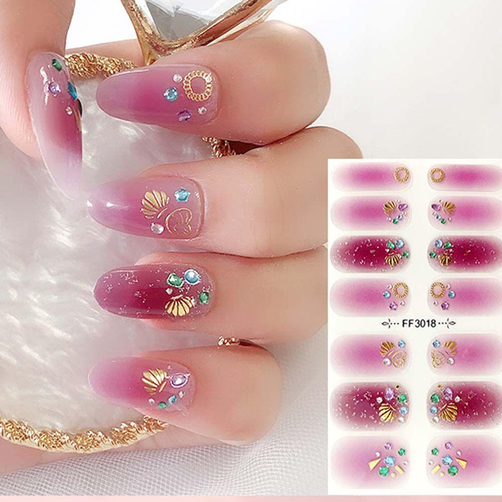 Miếng Dán Trang Trí Móng Tay 3D Nhiều Màu Sắc Lấp Lánh DIY
