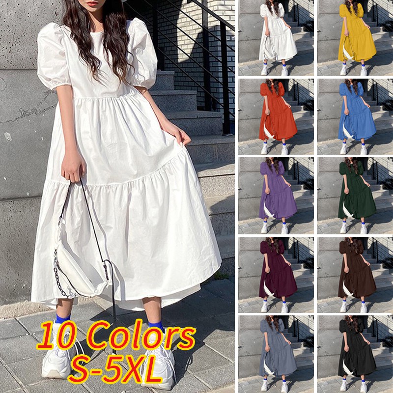 VONDA Đầm suông ngắn tay phong cách retro | BigBuy360 - bigbuy360.vn