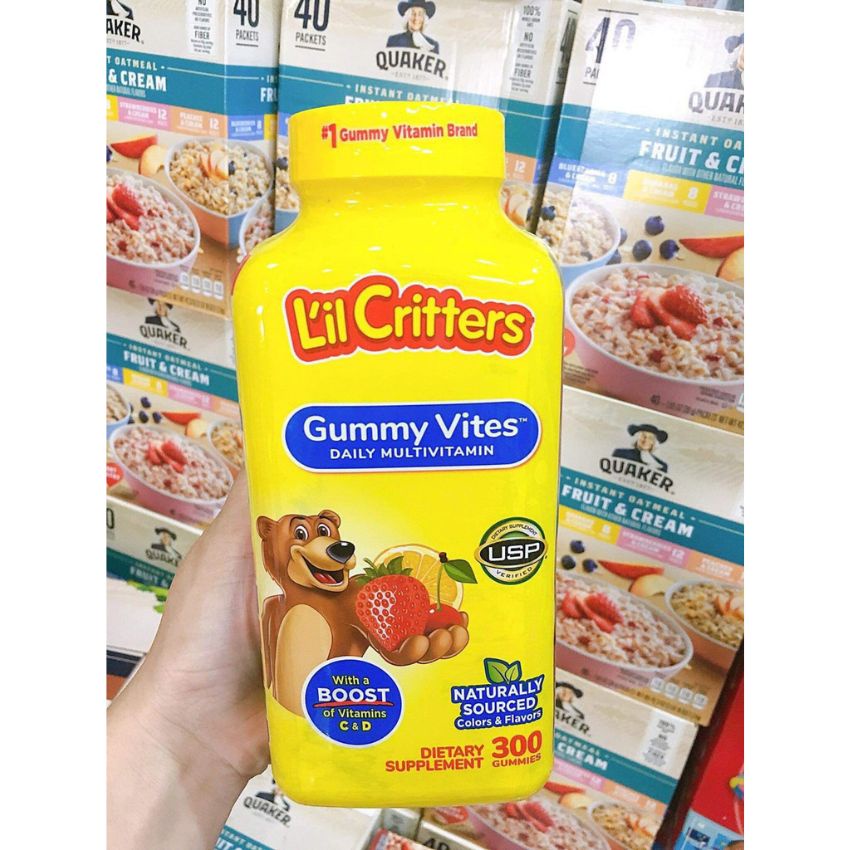 Kẹo gấu dẻo bổ sung Vitamin cho bé L’il Critters Gummy Vites Complete Multivitamin 300 viên của Mỹ