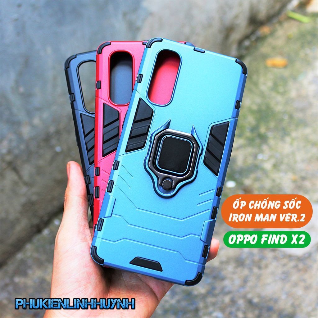 Oppo Find X2_Ốp Lưng chống sốc Iron Man Ver 2 siêu bền