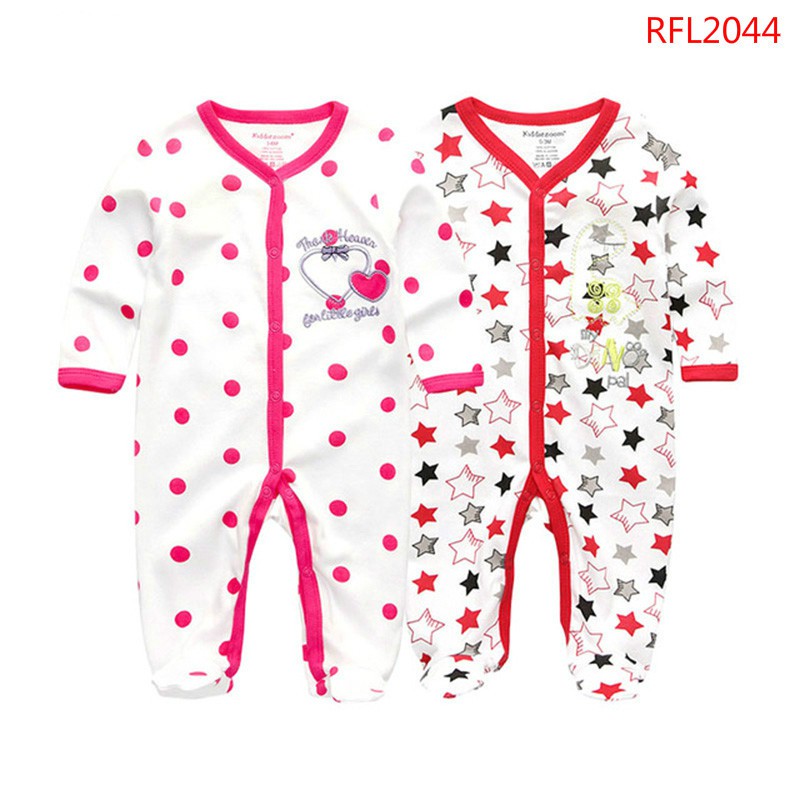 Set 2 áo liền quần tay dài từ cotton thời trang dành cho bé trai