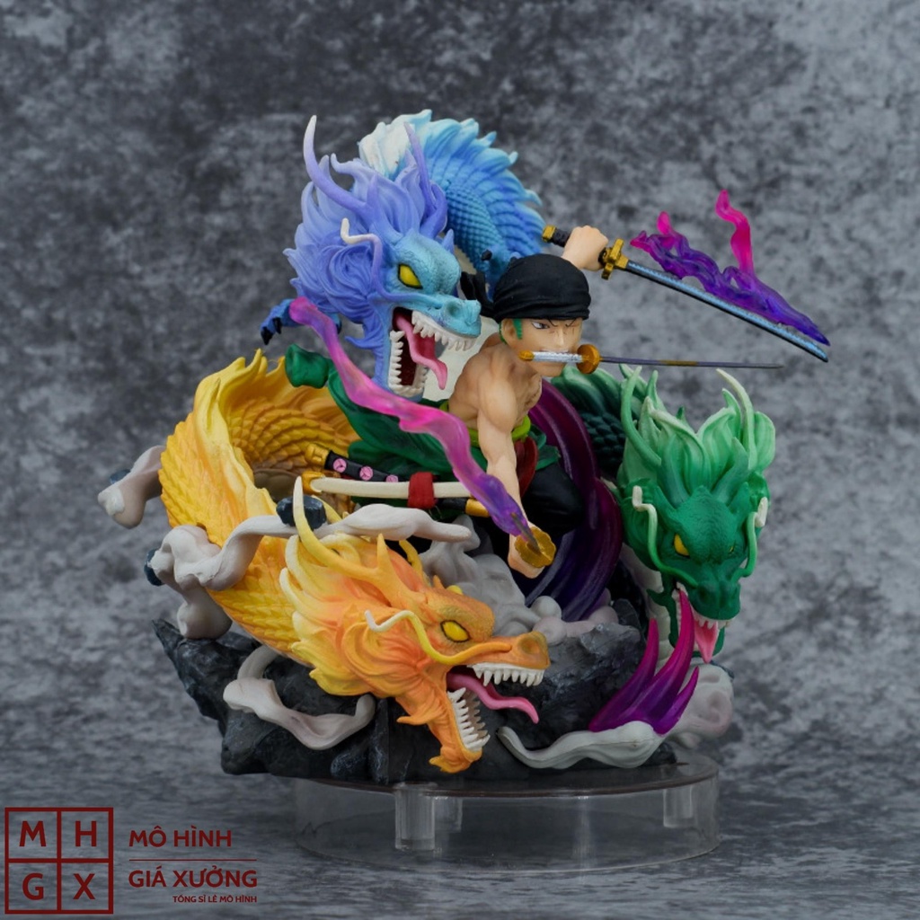 Mô Hình One Piece - Zoro Tam Long Size nhỏ - Cao 18cm - Nặng 1000Gram